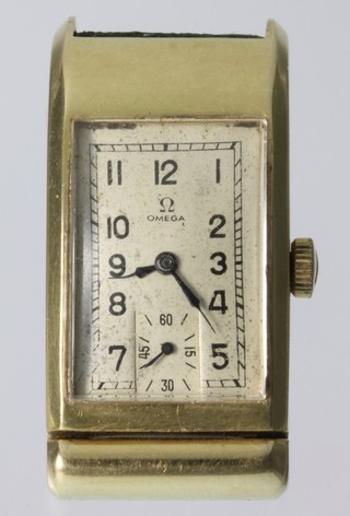 A gentleman's 1930's 18ct yellow gold Omega wristwatch with seconds at 6 o'clock 