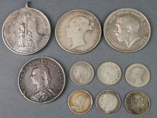 A Victorian silver temperance medallion, minor crowns