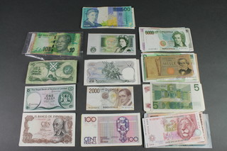 A quantity of world bank notes