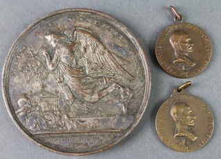 A 19th Century commemorative medal and 2 medallions