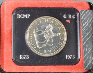 A 1973 Canadian dollar, cased