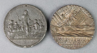 A bronze Lusitania medallion and a commemorative ditto 