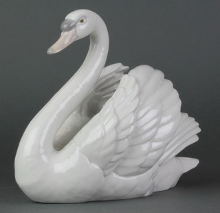 A Lladro figure of a swan 7" 