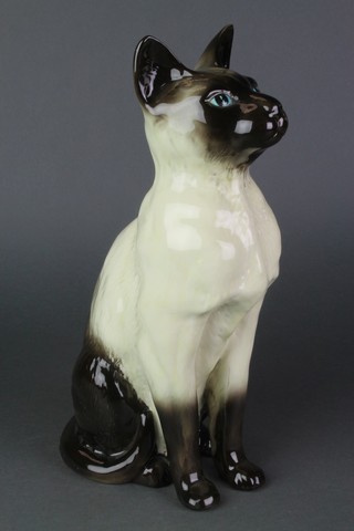 A Beswick figure of a seated Siamese cat 2139 14"