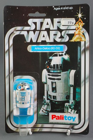An original Star Wars R2D2 figure by Palitoy.  Carded.  Packaging punched and with slight dent to original bubble and Goodacres price tag 