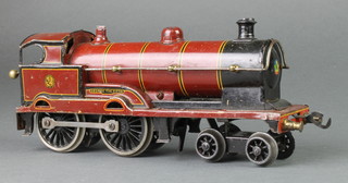 A clockwork tank engine -  George V, with replacement key, slight dent to roof of cab 