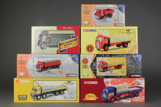 3 Corgi limited edition model lorries 26401 London Brick, 28901 RS Guy Warrior, 30102 London Brick Thames trailer and 1 other Road Transport Heritage CC60307 and 3 other Corgi vehicles 09601 BRS real platform lorry, 26201 Albion Caledonian, 13904 Blue Circle Cement Foden 