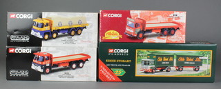 A Corgi classic model 37369 Eddie Stobart 25th Anniversary, 3 other Corgi lorries - 26101 Albion Reiver platform, 29100  a Guy Invincible, 29001 a Guy Warrior  