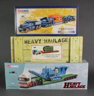 A Corgi C12002 heavy haulage Man King trailer, a 55201 Pickfords trailer boxed and a ditto limited edition CC13213 DAF XF Space Cab boxed 