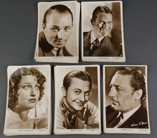 40 various black and white postcards of 1930's film stars