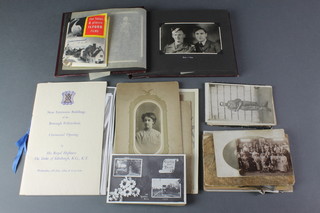 A black and white album of various photographs of Second World War Army life in India together with various photographs of the opening of the new extension buildings of Brough Polytechnic and other photographs 