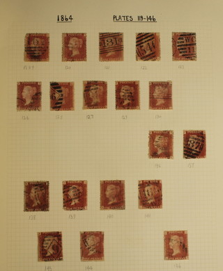 A black Stanley Gibbons album of various GB stamps including penny black, various penny reds and other GB stamps 