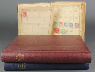 2 red and blue Ace Deluxe albums of British Commonwealth stamps together with a Lincoln album of World stamps 