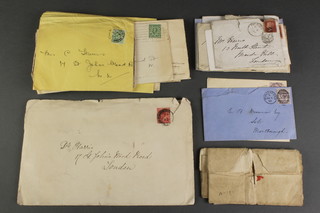 Postal History, a collection of various Victorian stamped envelopes with penny reds 