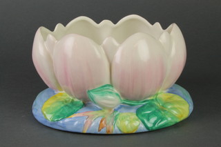 A Clarice Cliff polychrome Lotus bowl 9" 