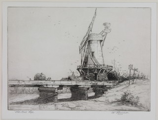 W Benson, etching "The Old Mill Rye" signed in pencil 10" x 14" 