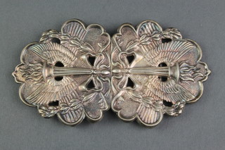 A Victorian style repousse silver buckle, Birmingham 1970 54 grams