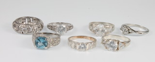 Minor silver gem set rings