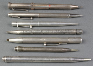 An Admiral Junior 6 silver propelling pencil and 6 others 