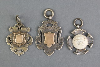 3 silver sports fobs