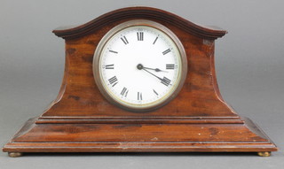 Buren, a Swiss bedroom timepiece with enamelled dial and Roman numerals contained in a mahogany case 