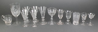 A Victorian custard cup and a quantity of Victorian and later glassware 