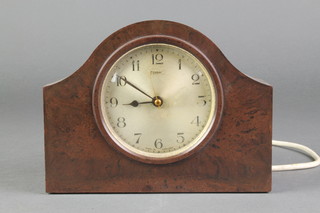 Ferranti, an Art Deco electric mantel clock contained in a brown bakelite case