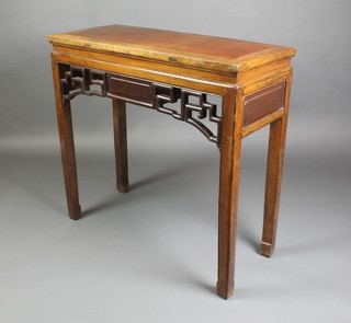 A 19th Century Chinese Padouk wood high altar table fitted a drawer, 35"h x 36 1/2"w x 15 1/2"d  