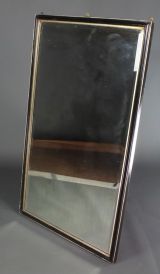 A Victorian rectangular bevelled plate mirror contained in a gilt and ebonised frame 49 1/2" x 29" 