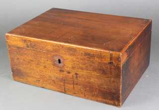 A Victorian rectangular mahogany sewing box the hinged lid revealing a fitted interior 6"h x 13"w x 9 1/2"d 