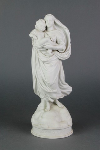 A Victorian bisque figure of The Madonna and child 12" 