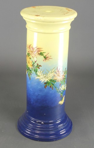 A Burmantofts jardiniere stand decorated with spring flowers 36" 