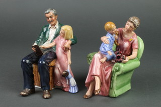 Two Royal Doulton figures - When I was Young HN3457 6" and Grandpa's Story HN3456 6" 