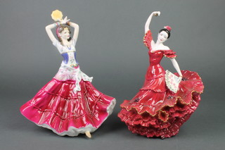 A Coalport figure - Flamenco 2254/9500 10" and a Royal Worcester figurine - Gypsy Princess 172/7500 9" 