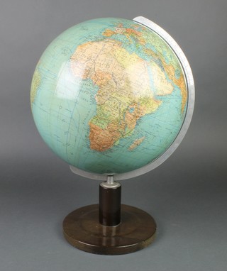 Dr. R Neuse, a 1960's Columbus celestial globe, retailed by Geographica Ltd, raised on a turned oak base, 15" 