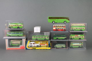 9 various Corgi original Omnibus model buses and 4 other vehicles
