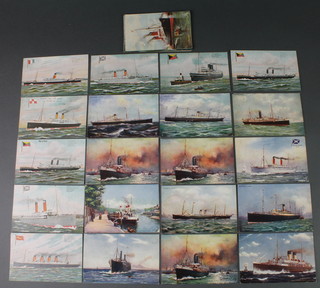 13 various Turks coloured postcards of ocean liners together with other and commercial postcards of ocean liners and shipping postcards 