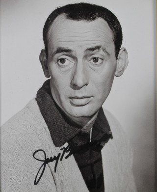 Joey Bishop, a hand signed black and white easel photograph 8" x 10"