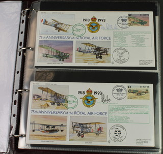 A collection of 1993 RAF commemorative first day covers signed by various dignitaries including Sir Ranulph Fiennes  