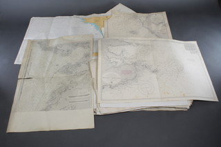 A quantity of old Maritime charts 