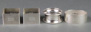 4 silver napkin rings, 84 grams