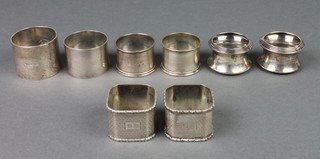 8 silver napkin rings, 214 grams