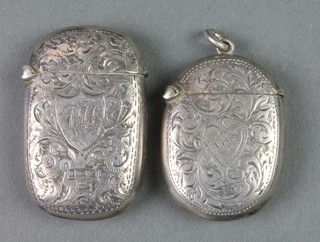 2 Edwardian silver vestas, London 1902