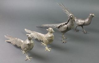 4 silver plated bird ornaments