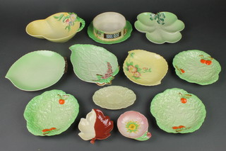 A Carlton Ware leaf dish 7" and 11 other Carlton Ware dishes