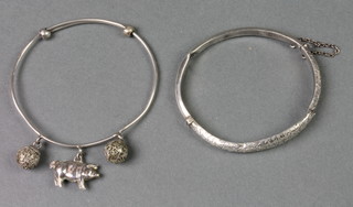 2 childs silver bangles