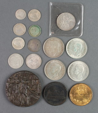 A Lusitania medal, minor pre 47 coins 