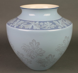 A Wedgwood Interiors blue tapered vase 11", boxed