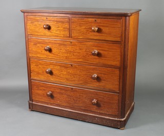 A Victorian mahogany D shaped chest of 2 short and 3 long drawers with tore handles 46"h x 47"w x 19 1/2"d 