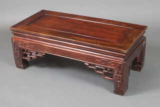 A rectangular Chinese rosewood opium table 12"h x 31"w x 16"d 
